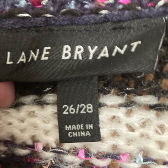 Lane Bryant Purple and Black Knit Cardigan - Picture 2 of 2